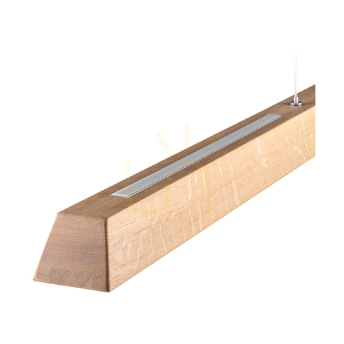 Verifica Lampă suspendată Derott, stejar uleiat/nichel mat, 3 LED-uri, 42 W, iluminare în sus și în jos, 115 cm