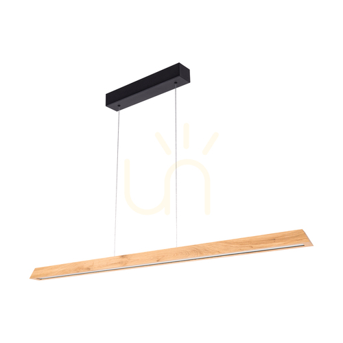 Verifica Lampa suspendată Derott, stejar uleiat/negru, 3 LED-uri, 42 W, iluminare în sus și în jos, 115 cm