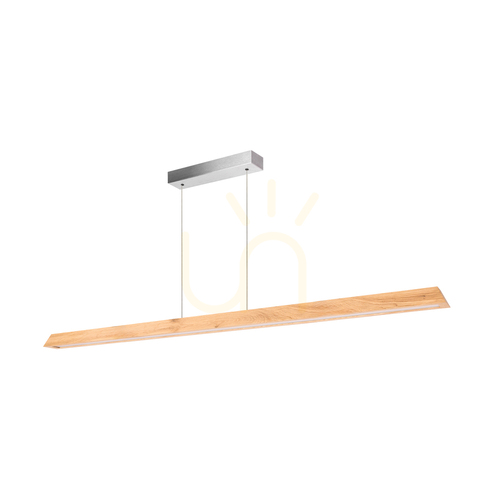 Verifica Lampa suspendată Derott, stejar uleiat/nichel mat, 3 LED-uri, 56 W, iluminare în sus și în jos, 160 cm