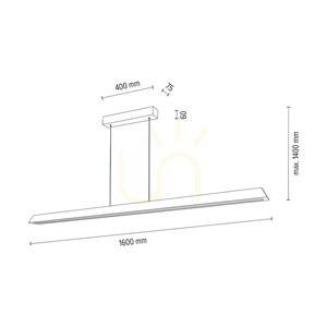 Lampa suspendată Derott, stejar uleiat/negru, 3 LED-uri, 56 W, iluminare în sus și în jos, 160 cm small 2