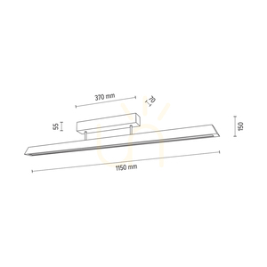Lampa de tavan Derott, stejar uleiat/nichel mat, 3 LED-uri, 42 W, 115 cm small 2