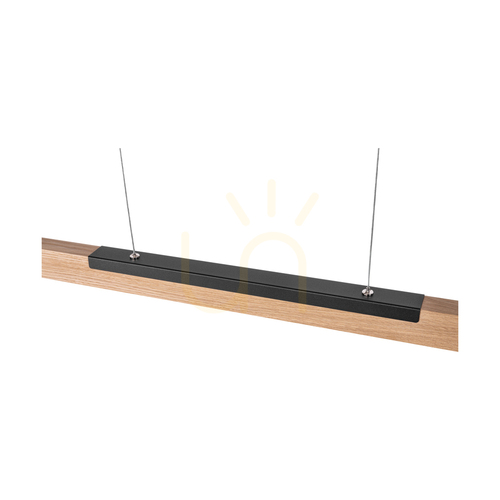 Verifica Lampă suspendată Jonas, stejar uleiat/negru, 1xLED 17,3 W, Up&Down, 118 cm