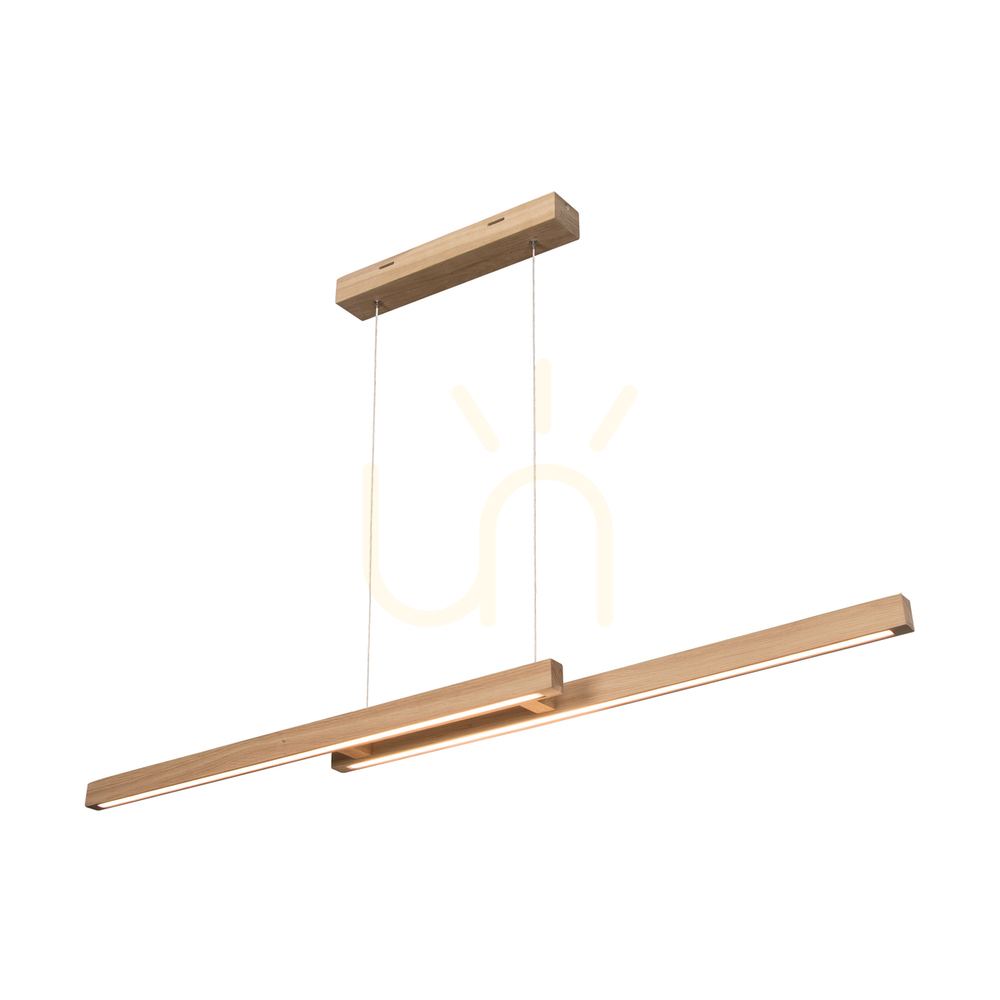 Vedere Lampă suspendată Smal CCT, stejar uleiat, 2xLED, 27,2 W, 120 cm Lampă suspendată Smal CCT, stejar uleiat, 2xLED, 27,2 W, 120 cm
