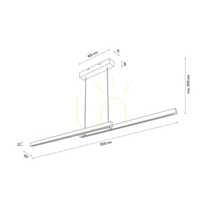 Lampă suspendată Smal CCT din stejar cu finisaj uleios, 2 LED-uri, 34,3 W, iluminare în sus și în jos, 150 cm small 3