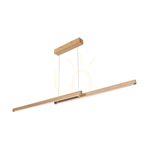 Verifica Lampă suspendată Smal CCT din stejar cu finisaj uleios, 2 LED-uri, 34,3 W, iluminare în sus și în jos, 150 cm
