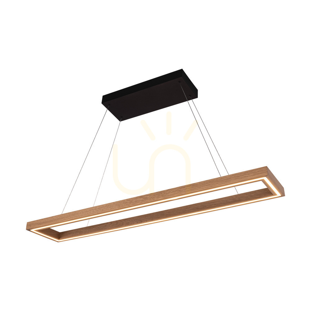 Vedere Lampa suspendată Legno, stejar uleiat/negru, 3 LED-uri, 68 W, lumină orientabilă în sus și în jos, 124,5 cm Lampa suspendată Legno, stejar uleiat/negru, 3 LED-uri, 68 W, lumină orientabilă în sus și în jos, 124,5 cm