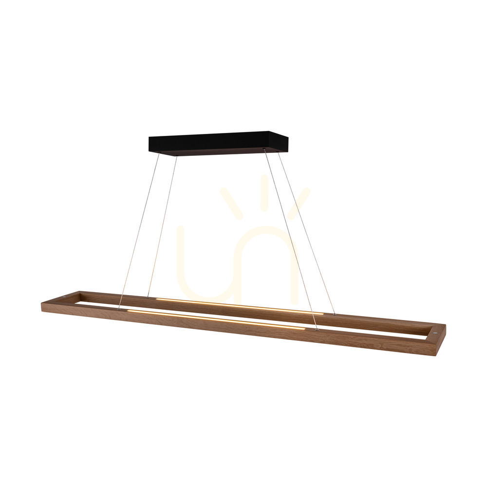 Afişa Lampa suspendată Legno, stejar uleiat/negru, 3 LED-uri, 80 W, lumină orientabilă în sus și în jos, 164,5 cm Lampa suspendată Legno, stejar uleiat/negru, 3 LED-uri, 80 W, lumină orientabilă în sus și în jos, 164,5 cm
