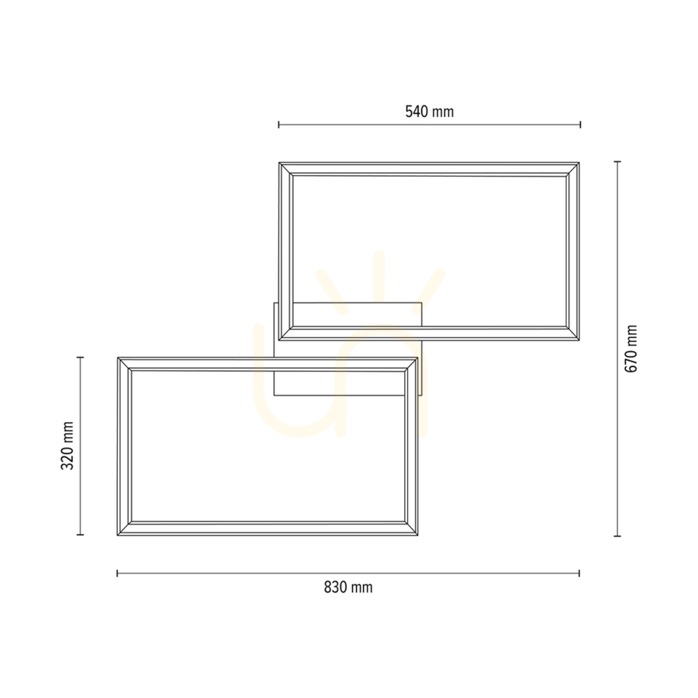 Afişa Lampă de tavan / aplice de perete Ramme, stejar uleiat, 2xLED, 48 W, 83 cm Lampă de tavan / aplice de perete Ramme, stejar uleiat, 2xLED, 48 W, 83 cm