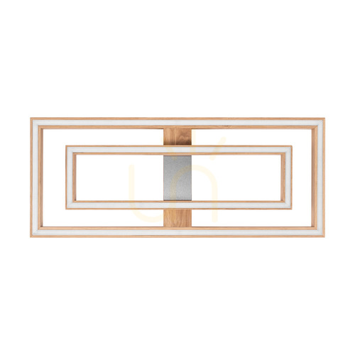 Verifica Lampă de tavan / aplice de perete Ramme, stejar uleiat/nichel mat, 2xLED, 55,5 W, 83,7 cm