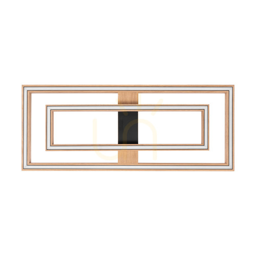 Verifica Lampă de tavan / aplice de perete Ramme, stejar uleiat/negru, 2xLED, 55,5 W, 83,7 cm