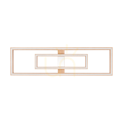 Verifica Lampă de tavan / aplice de perete Ramme, stejar uleiat/nichel mat, 2xLED, 67,5 W, 123,7 cm