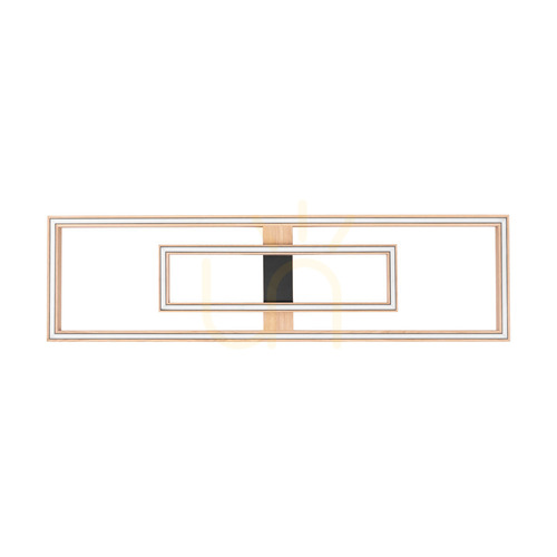 Verifica Lampă de tavan / aplice de perete Ramme, stejar uleiat/negru, 2xLED, 67,5 W, 123,7 cm