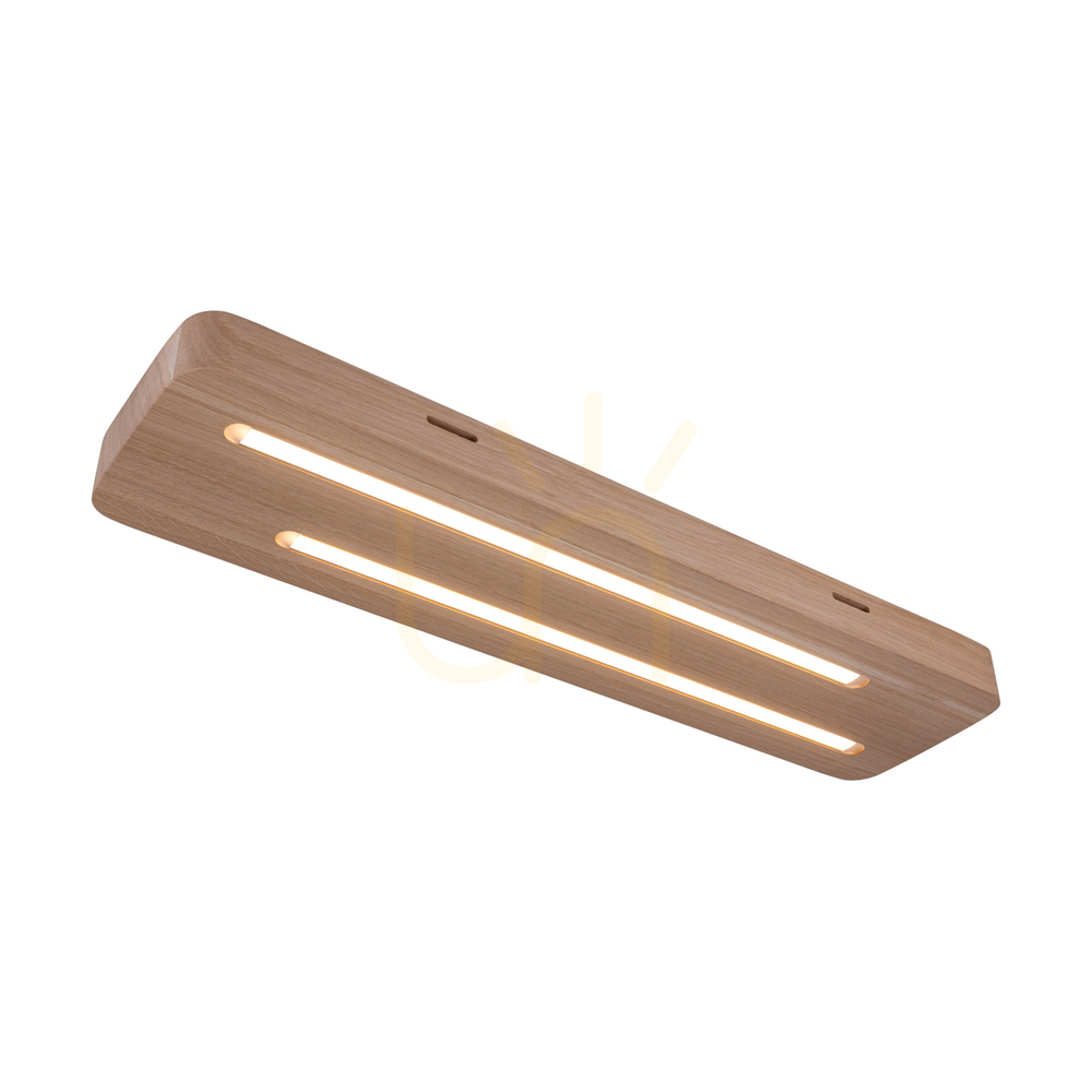 Vedere Lampa de tavan / aplice de perete Neele, stejar uleiat, 2 LED-uri, 12 W, 55 cm Lampa de tavan / aplice de perete Neele, stejar uleiat, 2 LED-uri, 12 W, 55 cm
