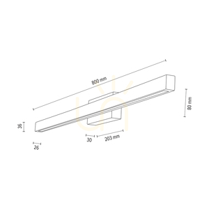 Aplică de perete Aqua Luce, stejar uleiat/negru, 1xLED 12 W, 80 cm small 3