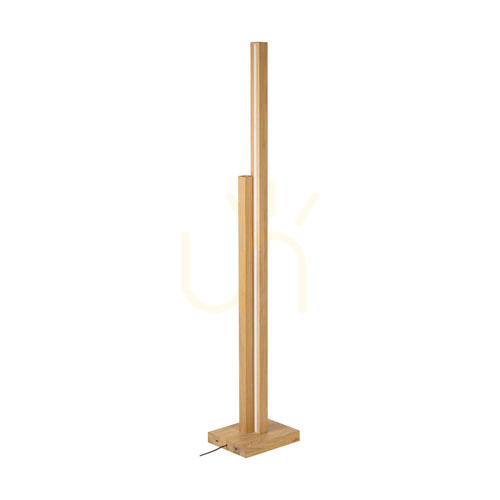 Verifica Lampa de podea Soho, stejar uleiat, 2 LED-uri, 37,5 W, 28 cm