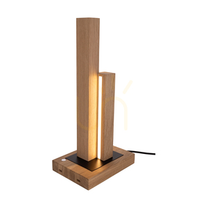 Lampa de masă Soho, stejar uleiat/negru, 2xLED 10 W, 21,5 cm small 1