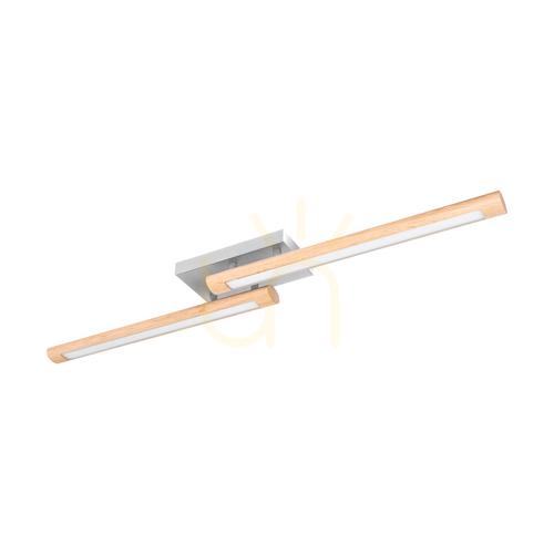 Verifica Lampa de tavan Razmus, stejar uleiat/nichel mat, 2xLED, 31 W, 107 cm