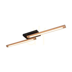Lampa de tavan Razmus, stejar uleiat/negru, 2xLED, 31 W, 107 cm small 1