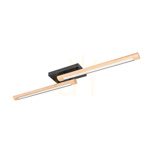 Lampa de tavan Razmus, stejar uleiat/negru, 2xLED, 31 W, 107 cm small 0