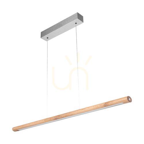 Verifica Lampa suspendată Razmus, stejar uleiat/nichel mat, 1xLED 28 W, lumină orientabilă în sus și în jos, 98 cm