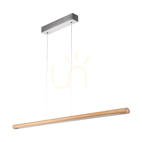 Verifica Lampa suspendată Razmus, stejar uleiat/nichel mat, 1xLED 34 W, lumină orientabilă în sus și în jos, 118 cm