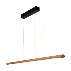 Lampa suspendată Razmus, stejar uleiat/negru, 1xLED 34 W, lumină orientabilă în sus și în jos, 118 cm small 1