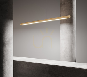 Lampa suspendată Razmus, stejar uleiat/negru, 1xLED 46 W, iluminare în sus și în jos, 158 cm small 2