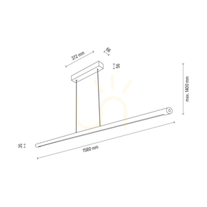 Lampa suspendată Razmus, stejar uleiat/negru, 1xLED 46 W, iluminare în sus și în jos, 158 cm small 3