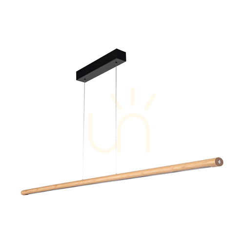 Verifica Lampa suspendată Razmus, stejar uleiat/negru, 1xLED 46 W, iluminare în sus și în jos, 158 cm