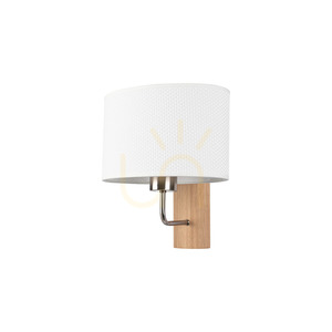 Aplică de perete Mercedes, stejar uleiat/nichel mat, abajur alb, 1xE27, 25 cm small 0