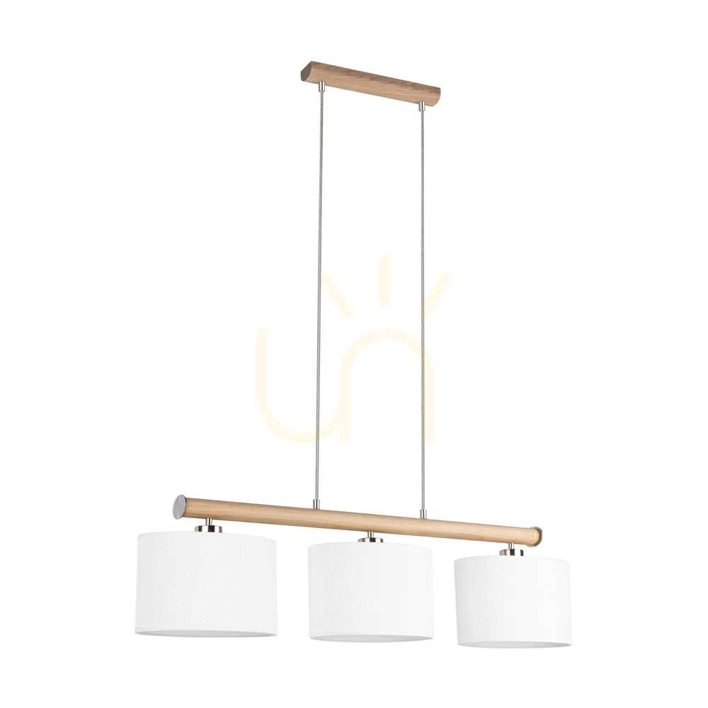 Verifica Lampa suspendată Mercedes, stejar uleiat/nichel mat, abajur alb, 3xE27, 91 cm Lampa suspendată Mercedes, stejar uleiat/nichel mat, abajur alb, 3xE27, 91 cm
