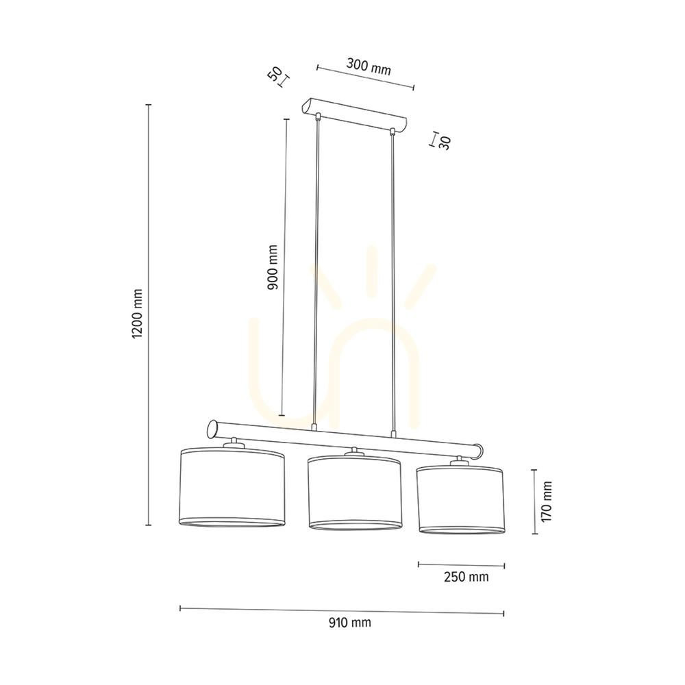 Afişa Lampa suspendată Mercedes, stejar uleiat/negru, abajur maro-negru-auriu, 3xE27, 91 cm Lampa suspendată Mercedes, stejar uleiat/negru, abajur maro-negru-auriu, 3xE27, 91 cm