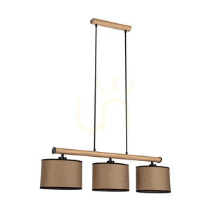 Lampa suspendată Mercedes, stejar uleiat/negru, abajur maro-negru-auriu, 3xE27, 91 cm 0 Lampa suspendată Mercedes, stejar uleiat/negru, abajur maro-negru-auriu, 3xE27, 91 cm small 0