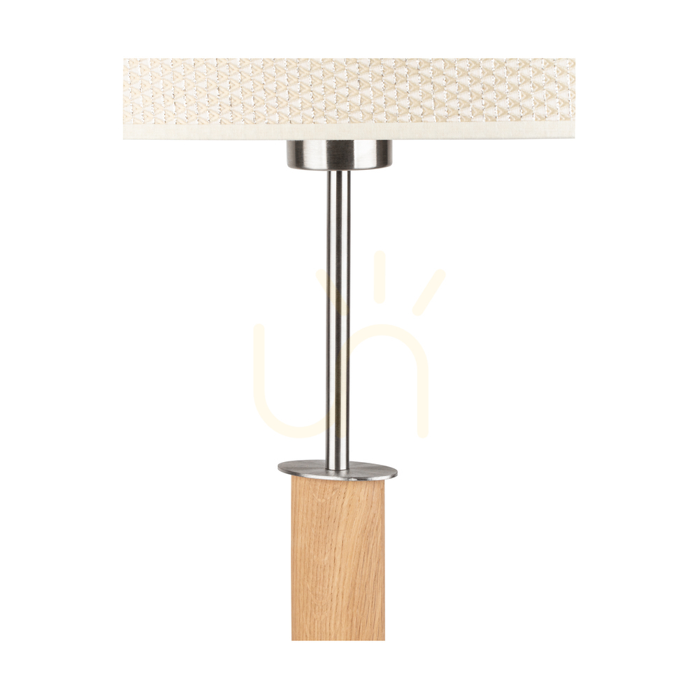 previzualizare Lampa de podea Mercedes, stejar uleiat/nichel mat, abajur crem și argintiu, 1xE27, 52 cm Lampa de podea Mercedes, stejar uleiat/nichel mat, abajur crem și argintiu, 1xE27, 52 cm