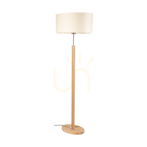 Verifica Lampa de podea Mercedes, stejar uleiat/nichel mat, abajur crem și argintiu, 1xE27, 52 cm