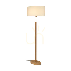 Lampa de podea Mercedes, stejar uleiat/nichel mat, abajur alb, 1xE27, 52 cm small 1