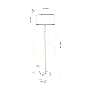 Lampa de podea Mercedes, stejar uleiat/nichel mat, abajur alb, 1xE27, 52 cm small 4