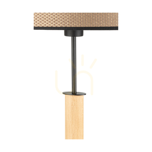 Lampa de podea Mercedes, stejar uleiat/negru, abajur maro-negru-auriu, 1xE27, 52 cm small 2