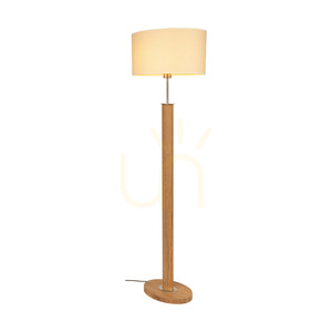 Lampa de podea Mercedes, stejar uleiat/nichel mat, abajur crem și argintiu, 1xE27, 52 cm small 1