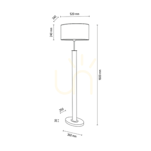 Lampa de podea Mercedes, stejar uleiat/nichel mat, abajur crem și argintiu, 1xE27, 52 cm small 3