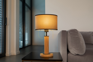 Lampa de podea Mercedes, stejar uleiat/negru, abajur maro-negru-auriu, 1xE27, 25 cm 4 Lampa de podea Mercedes, stejar uleiat/negru, abajur maro-negru-auriu, 1xE27, 25 cm small 4