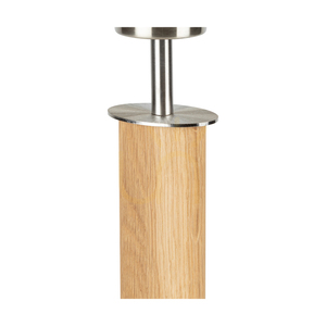 Lampa de masă Mercedes, stejar uleiat/nichel mat, abajur crem și argintiu, 1xE27, 36 cm small 3