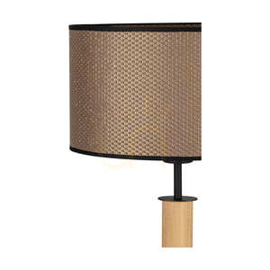 Lampa de masă Mercedes, stejar uleiat/negru, abajur maro-negru-auriu, 1xE27, 36 cm small 3