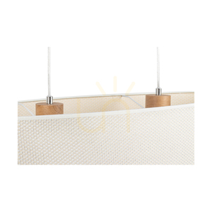 Lampa suspendată Mercedes, stejar uleiat, abajur crem și argintiu, 2xE27, 80 cm small 2