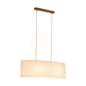 Lampa suspendată Mercedes, stejar uleiat, abajur alb, 2xE27, 80 cm 1 Lampa suspendată Mercedes, stejar uleiat, abajur alb, 2xE27, 80 cm small 1