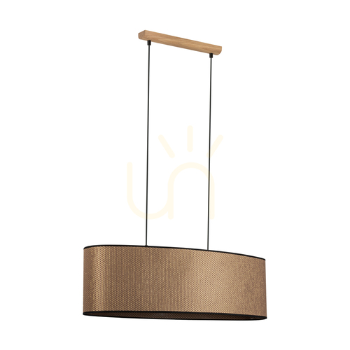 Verifica Lampa suspendată Mercedes, stejar uleiat, abajur maro-negru-auriu, 2xE27, 80 cm