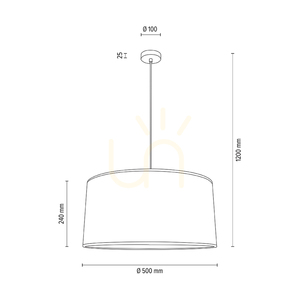 Lampa suspendată Mercedes, stejar tratat cu ulei, abajur crem și argintiu, 1xE27, Ø50 cm small 3