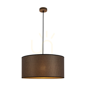 Lampa suspendată Mercedes, stejar tratat cu ulei, abajur maro-negru-auriu, 1xE27, Ø50 cm small 1