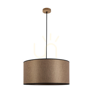 Lampa suspendată Mercedes, stejar tratat cu ulei, abajur maro-negru-auriu, 1xE27, Ø50 cm small 0