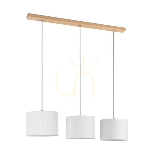 Verifica Lampa suspendată Mercedes, stejar uleiat, abajur alb, 3xE27, 100 cm